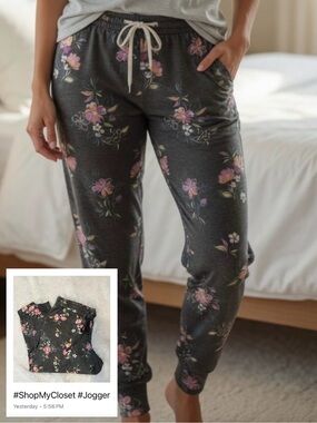 JOYSPUN Drawstring Cuffed Lounge Floral Sweatpants 🌸